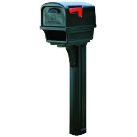 Gibraltar Mailboxes Gentry Classic Plastic Post Mount Black Mailbox