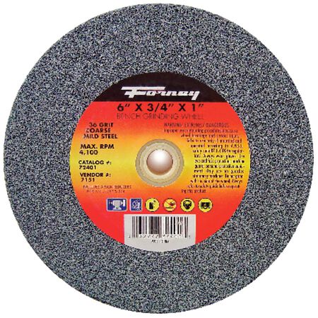 Forney 6 in. D X 1 in. in. Bench Grinding Wheel