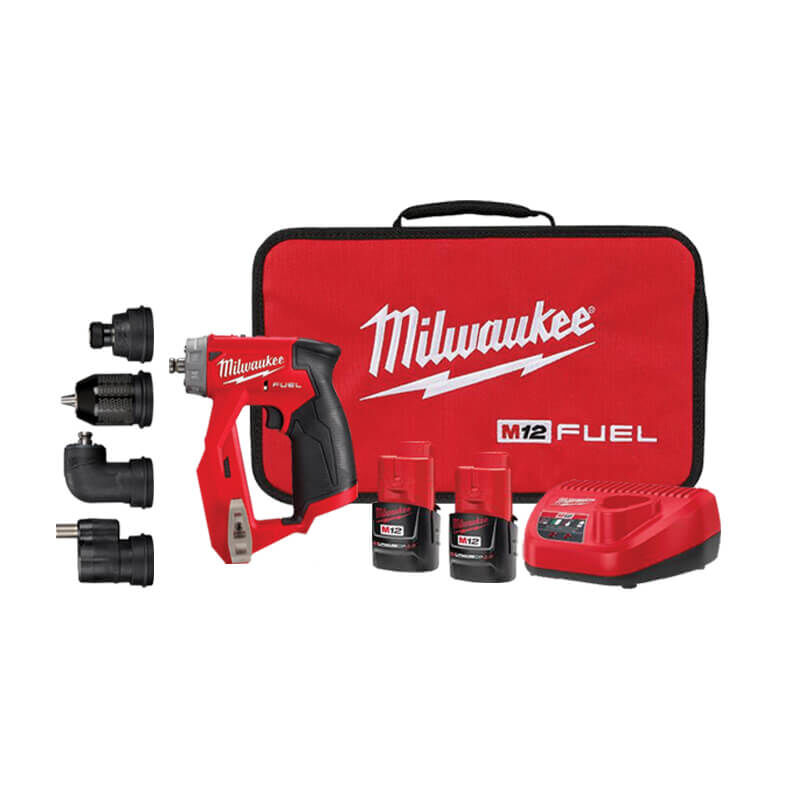 Milwaukee M12 FUEL 12V LIIon Brushless Cordless 4in1 Installation 3/8 in. Drill Driver Kit