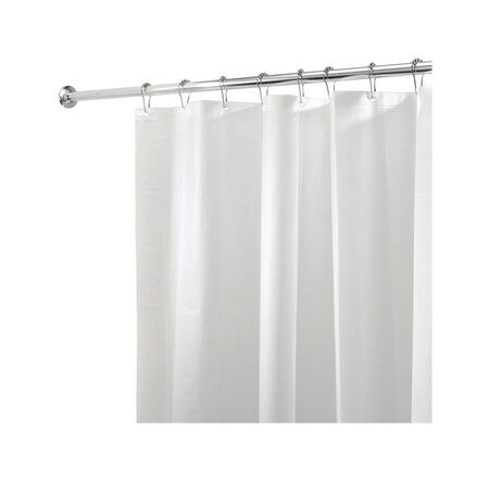 iDesign 72 in. H X 72 in. W White Solid Shower Curtain Liner PEVA