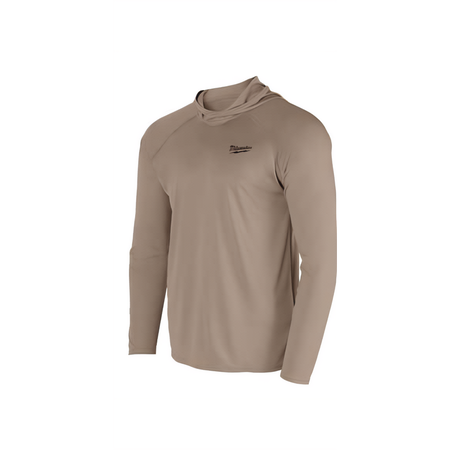 Milwaukee Men's Large Sandstone WORKSKIN Hooded Sun Shirt