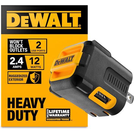 DeWalt 2 Port USB Wall Charger 1 pk