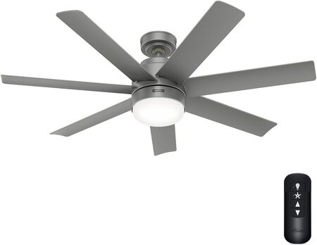 Hunter Fan Brazos 52-inch Indoor/Outdoor Matte Silver Ceiling Fan