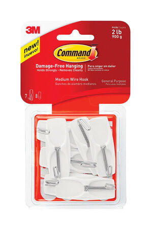 3M Command Small Plastic Wire Hooks 1.625 in. L 3 pk - Ace Hardware