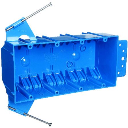 Carlon 55 cu in Rectangle PVC 4 gang Outlet Box Blue