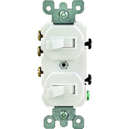 Leviton 15 amps Single Pole or 3-way Rocker Duplex Combination Switch White 1 pk