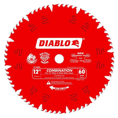 Diablo 12 in. D X 1 in. TiCo Hi-Density Carbide Circular Saw Blade 60 teeth 1 pk