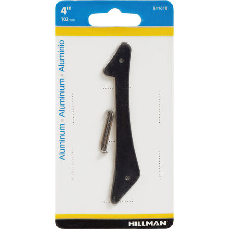 Hillman 4 in. Black Aluminum Nail-On Number 1 1 pc