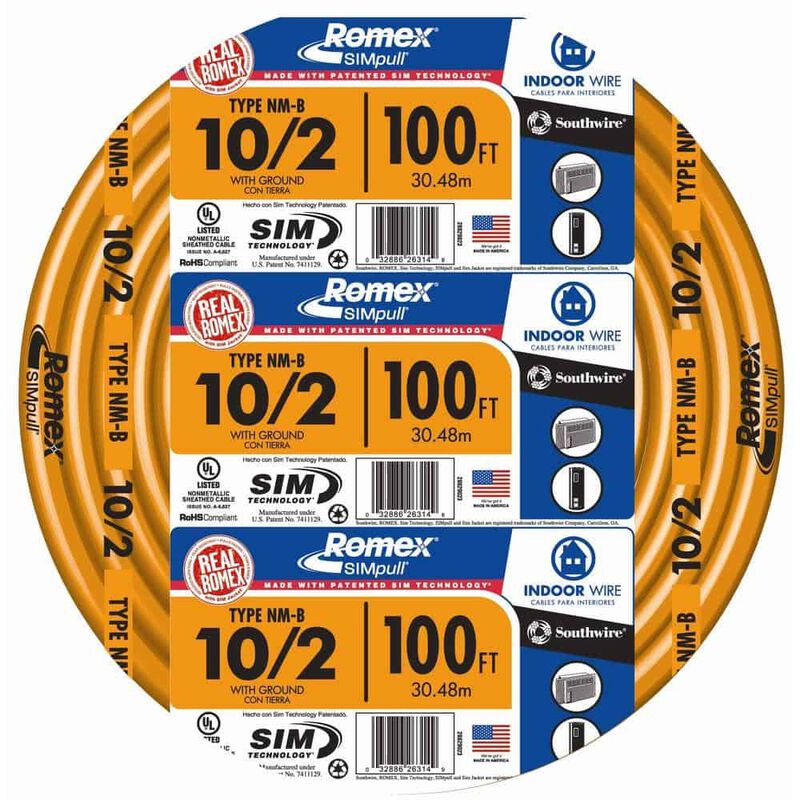 Southwire 100 Ft 10 2 Romex Type NM B WG Non Metallic Wire Orange southwire-100-ft-10-2-romex-type-nm-b-wg-non-metallic-wire-orange