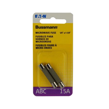 Bussmann 15 amps Fast Acting Microwave Fuse 2 pk