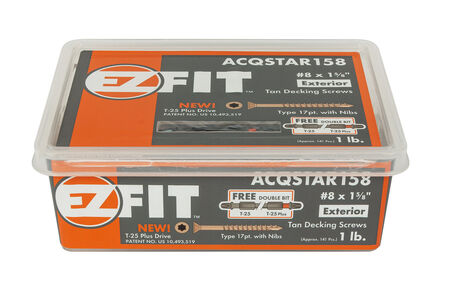 EZ Exterior Screws #8 x 1-5/8" T-25 Star 1 lb.