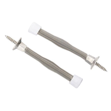 Ace 3 in. W Metal Satin Nickel Silver Spring Door Stop Mounts to door and wall 0 in.