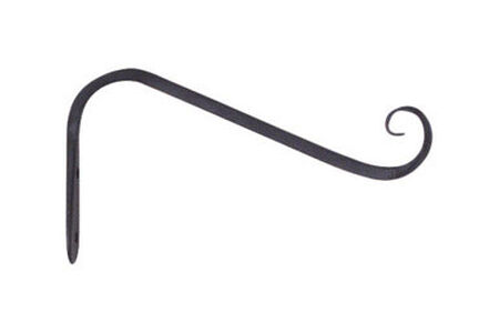 Panacea Black Wrought Iron Angled Wall Plant Hook 5 in. D x 5 in. H x 3/4 in. W