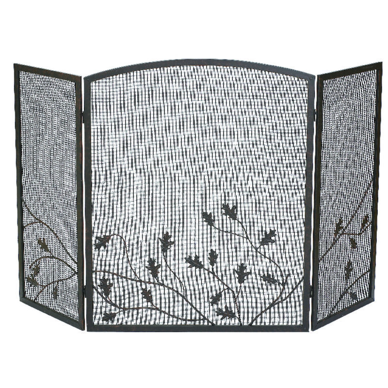 Panacea Colonial Brown Steel Fireplace Screen Indoor Stine Home