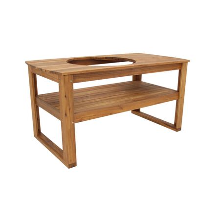 Big Green Egg XLarge Grill Table Acacia Wood 31 in. H X 32 in. W X 61 in. L
