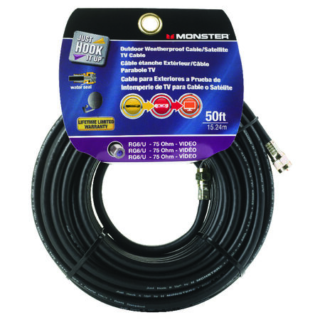 Monster Just Hook it Up 50 ft. ft. L Weatherproof Video Coaxial Cable