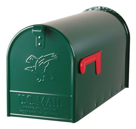 Solar Group Gibraltar Elite Galvanized Steel Post Mounted Mailbox Hartford Green 10-1/2 in. H