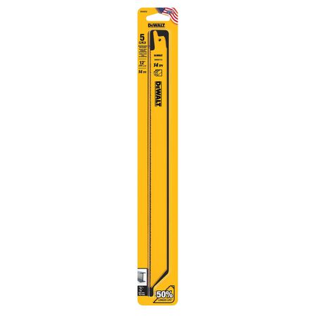DeWalt 12 in. Bi-Metal Reciprocating Saw Blade 14 TPI 5 pk