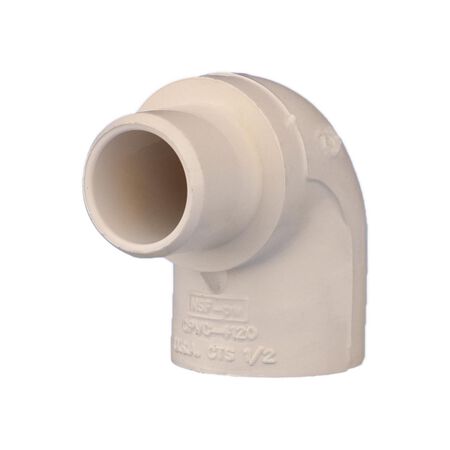 Charlotte Pipe 1/2 in. Spigot X 1/2 in. D Socket CPVC 90 Degree Street Elbow 1 pk