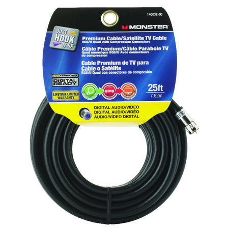 Monster Just Hookit Up 25 ft. L Weatherproof Video Coaxial Cable