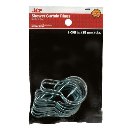 Ace Shower Curtain Rings 72 in. L Silver