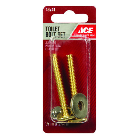 Ace Toilet Bolt Set Brass Plated For Universal