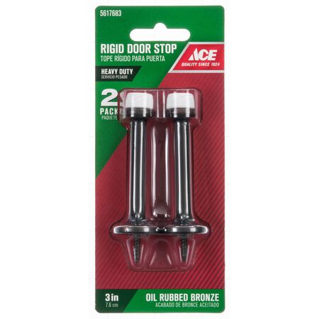 Ace Metal Oil Rubbed Bronze Bronze Rigid Door Stop Mounts to door and wall 1/8 in.