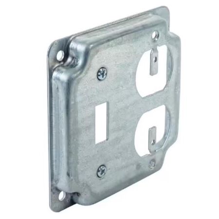 Southwire Square Steel 2 gang Toggle Duplex Cover