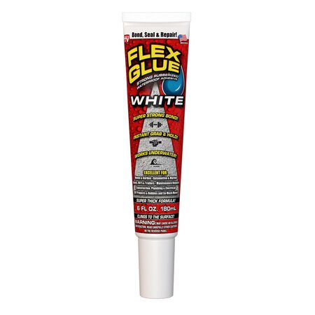 Flex Seal Family of Products FLEX GLUE White Rubberized Waterproof Adhesive 6 oz