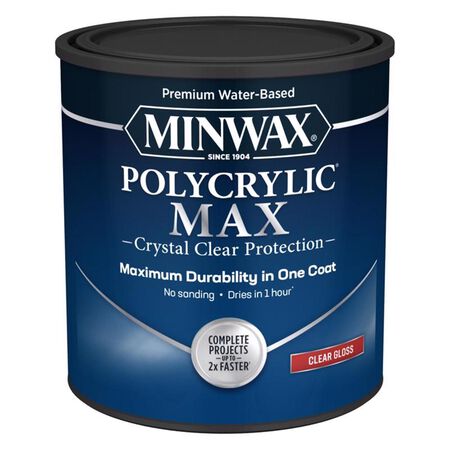 Minwax Polycrylic Max Gloss Clear Water-Based Polycrylic 1 qt