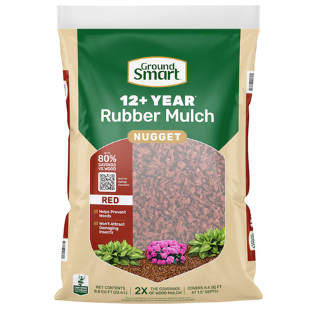 Red Rubber Mulch Nuggets 0.8 cu. ft.