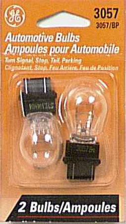 GE Miniature Lamps 3057BP For Turn Signal Stop Tail and Parking 12 volts 2 Carded