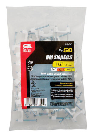 Gardner Bender 1/2 in. W Plastic Insulated Cable Staple 50 pk