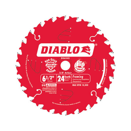Diablo 6-1/2 D X 5/8 in. S Carbide Tip Titanium Framing Blade 24 teeth 1 pc
