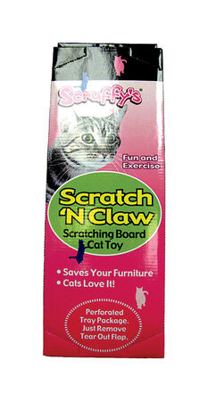 Scruffys Black Scratching Board Plush/Rope Scruffy's Cat Toy Large 1 pk