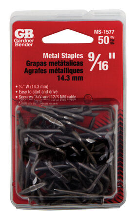 Gardner Bender 9/16 in. W Metal Insulated Cable Staple 50 pk