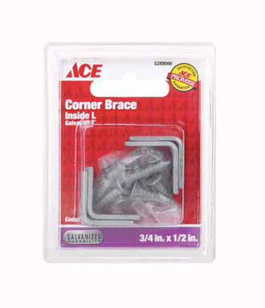 Ace Inside L Corner Brace 3/4 in. x 1/2 in. Galvanized Steel