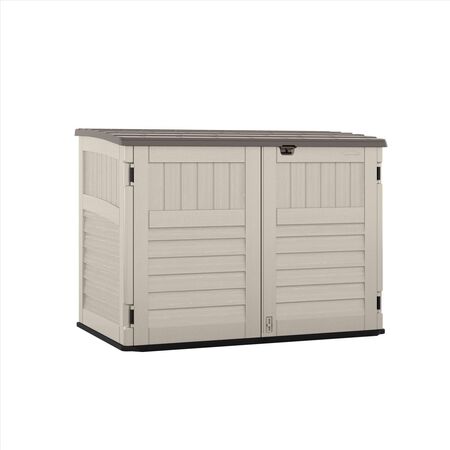 Suncast The Stow-Away 6 ft. x 4 ft. Resin Horizontal Pent Storage Shed with Floor Kit