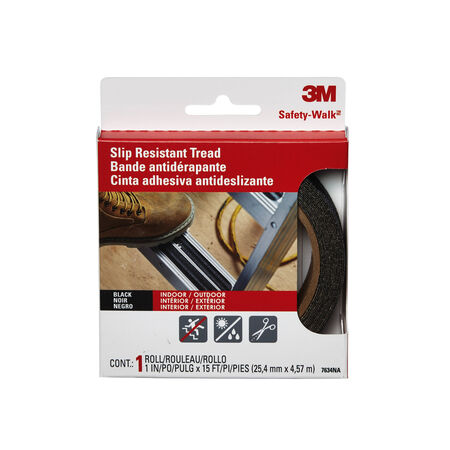 3M Safety-Walk 1 in. W X 15 ft. L Black Vinyl Anti-Slip Treads