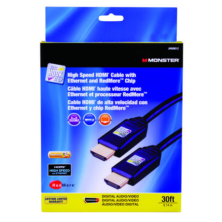 Monster Just Hook It Up 30 ft. L High Speed Cable with Ethernet HDMI