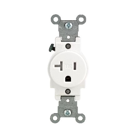 Leviton 20 amps 125 V Single White Outlet 5-20R 1 pk