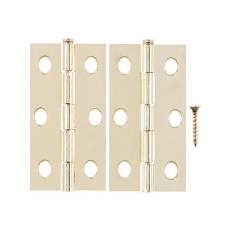 Ace 2.75 in. W X 2-1/2 in. L Bright Brass Gold Brass Narrow Hinge 2 pk