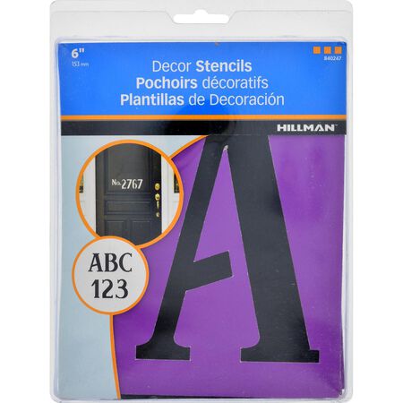 HILLMAN 6 in. Card Stock Decorative Serif Letter & Number Stencil Pack 6 Inch Stencil Set 38 pk