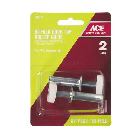 Ace 7/8 in. D Silver/White Plastic/Steel Bi-fold Door Pivot 2 pc