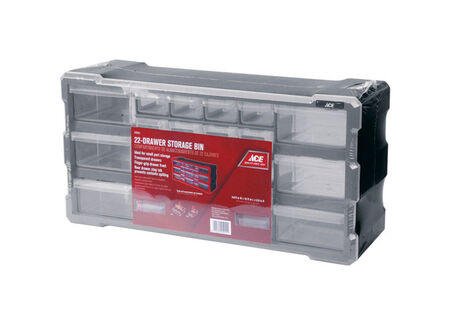 Ace 19-1/2 in. W X 9-1/2 in. H Storage Organizer Plastic 22 compartments Gray