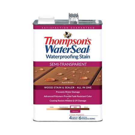 Thompson's WaterSeal Semi-Transparent Chestnut Brown Waterproofing Wood Stain and Sealer 1 gal