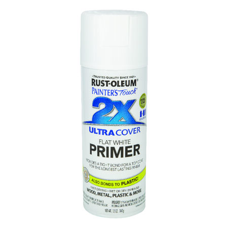 Rust-Oleum Painter's Touch 2X Ultra Cover Flat White Paint + Primer Spray Paint 12 oz