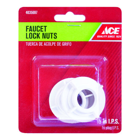 Ace 1/2 in. Plastic SAE Faucet Lock Nut 2 pk