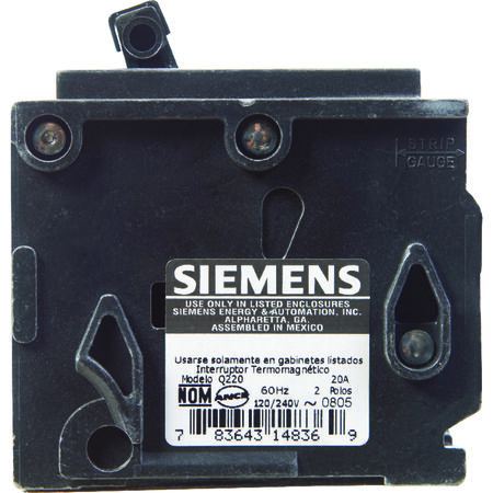 Siemens 20 amps Double Pole 2 Circuit Breaker