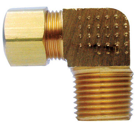 Ace 1/2 in. Dia. x 1/2 in. Dia. Compression To MPT To Compression 90 deg. Yellow Brass Elbow